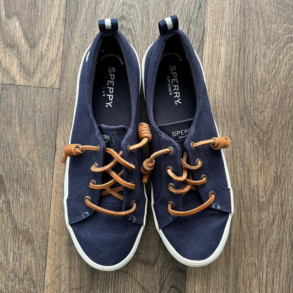 Sperry Topsider Navy Sneakers Size 7.5 - Picture 2 of 6